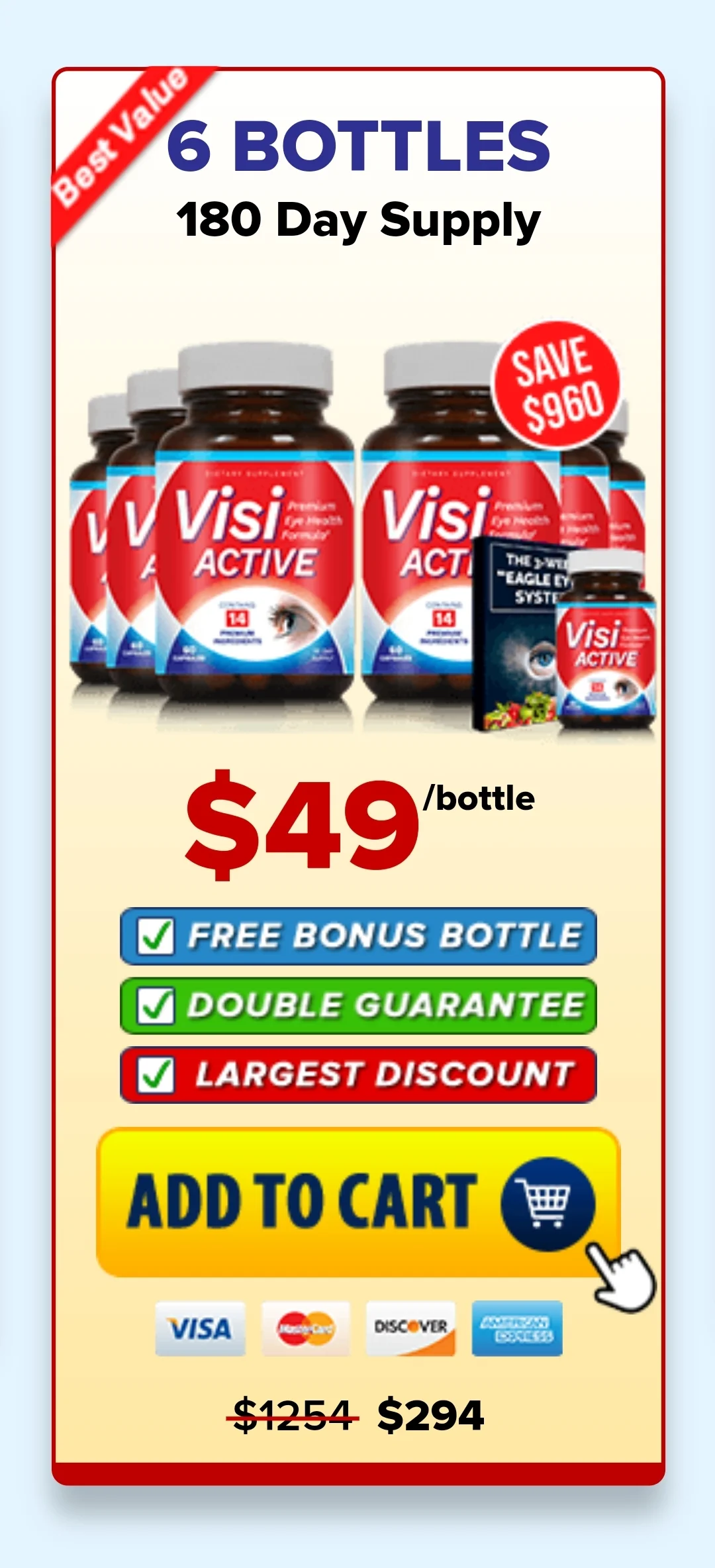 VisiActive 6 bottles pricing